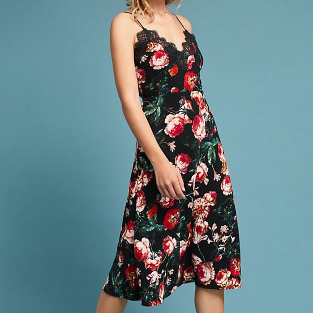 Anthropologie Autumnal Slip Dress Sz XS
